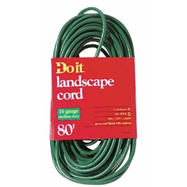 80' Landscape Extension Power Cord - 16/3 - Green - Extension Cords &amp; Plugs