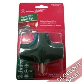 Westinghouse Heavy Duty Triple Tap 3-Outlet Plug - Green - Power Cords &amp; Plugs