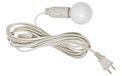 Lantern Power Cord &amp; Light Socket Set - White Cord - Candelabra Base LE1