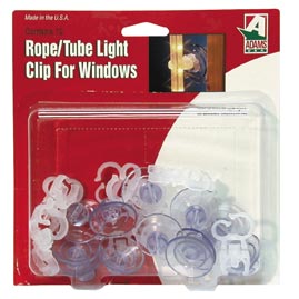 12 Rope/Tube Light Suction Cup Window Clips - String Light Hangers &amp; Clips
