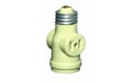 Leviton [1403I] Single Light Socket 2 Outlet Adapter - Ivory - 502290