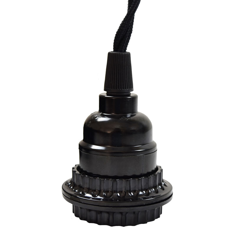 15.5 ft. Black Single Lamp Socket Cord