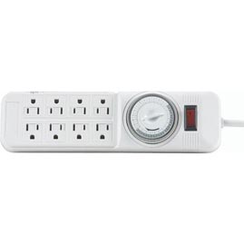 Woods [22575] Indoor 8-Outlet Powerstrip w/ Mechanical Timer - Light &amp; Lamp Power Timers