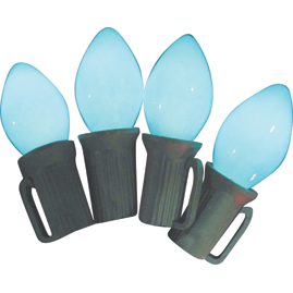 Replacement C7 Stringlight Bulbs - 4 Pack - Ceramic Blue - String Lights Accessories