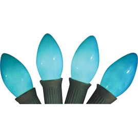 Replacement C9 Stringlight Bulbs - 4 Pack - Ceramic Blue - String Lights Accessories