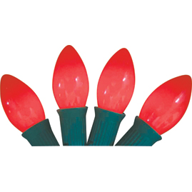 Replacement C9 Stringlight Bulbs - 4 Pack - Ceramic Red - String Lights Accessories