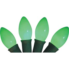 Replacement C9 Stringlight Bulbs - 4 Pack - Ceramic Green - String Lights Accessories