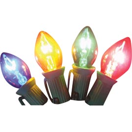 Replacement C7 Stringlight Bulbs - 4 Pack - Transparent Multi-Color - String Lights Accessories
