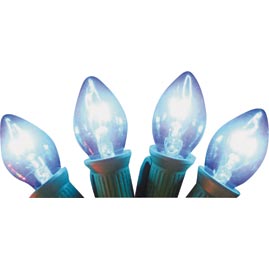 Replacement C7 Stringlight Bulbs - 4 Pack - Transparent Blue - String Lights Accessories