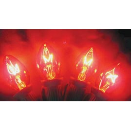 Replacement C7 Stringlight Bulbs - 4 Pack - Transparent Red - String Lights Accessories
