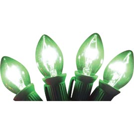 Replacement C7 Stringlight Bulbs - 4 Pack - Transparent Green - String Lights Accessories