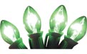 Replacement C7 Stringlight Bulbs - 4 Pack - Transparent Green