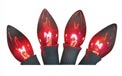 Replacement C9 Stringlight Bulbs - 4 Pack - Transparent Red