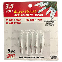 Replacement 3.5V Stringlight Bulbs - 5-Pack - Clear