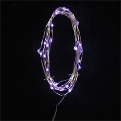 60" Battery Operated Purple LED Light String with Timer Function - 30L