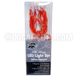 Tiny LED Battery Operated Stringlight Strand - 10 Red Bulbs - LED String Lights