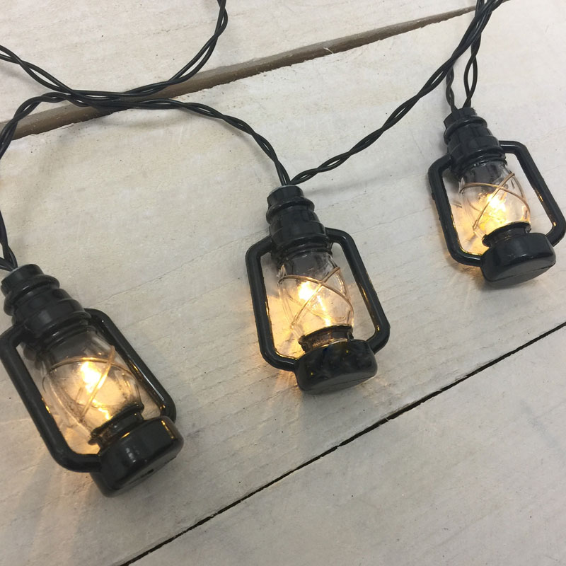 Black Lantern LED String Lights - Battery Operated