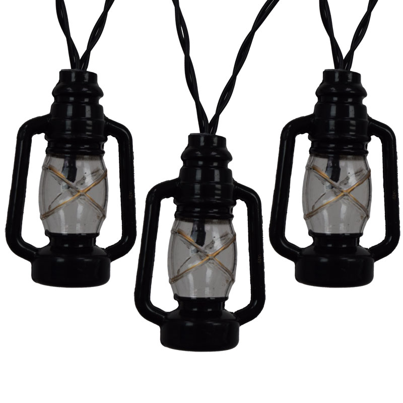 Black Lantern LED String Lights - Battery Operated