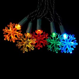 Battery Operated Multi-Color LED Snowflake Party String Light Set - Christmas Lights &amp; Decorations