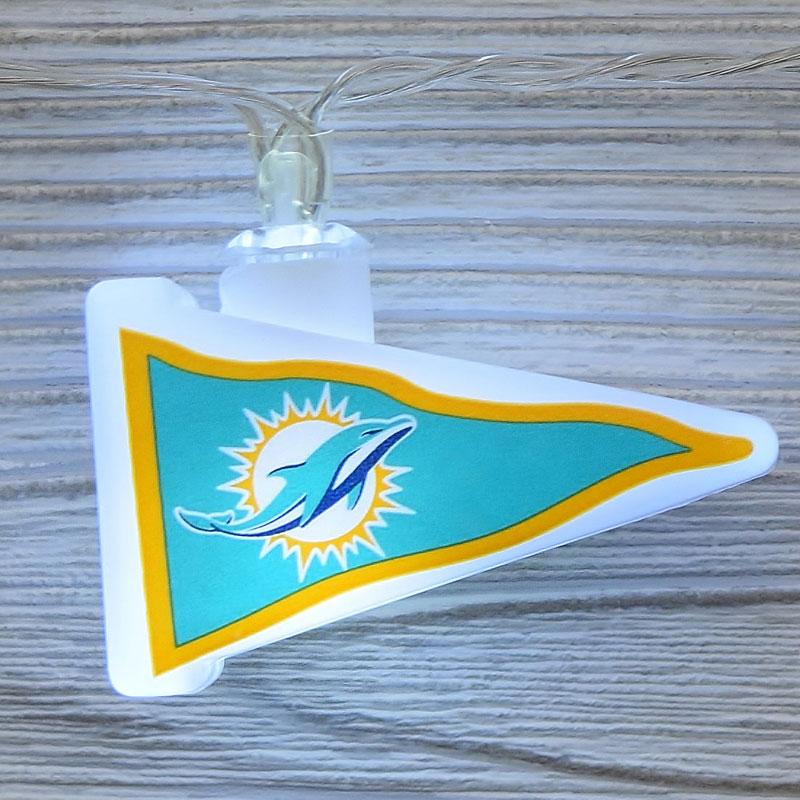 NFL Miami Dolphins LED Pennant Lights - Battery Operated