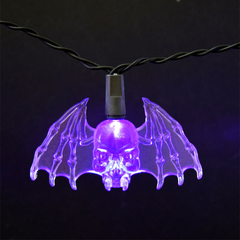 Purple Bat LED String Lights - Battery Operated