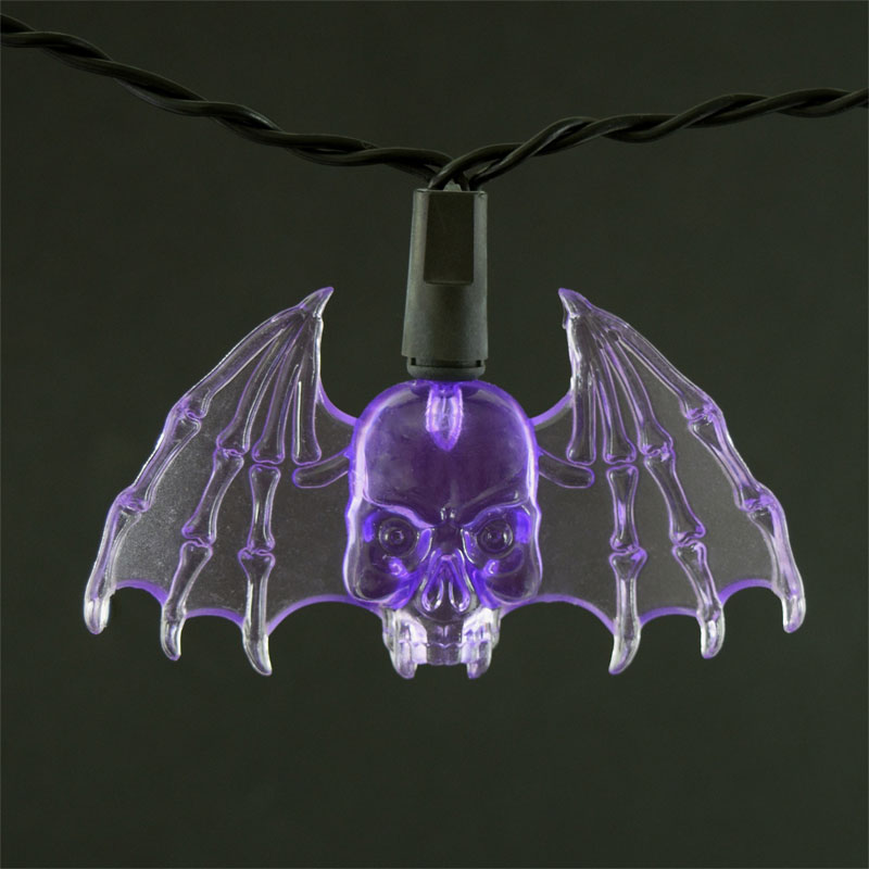 Purple Bat LED String Lights - Battery Operated