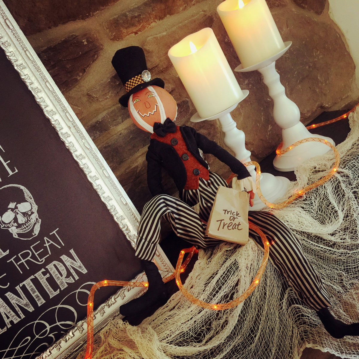 Orange Halloween Mesh Rope Light 15 Foot