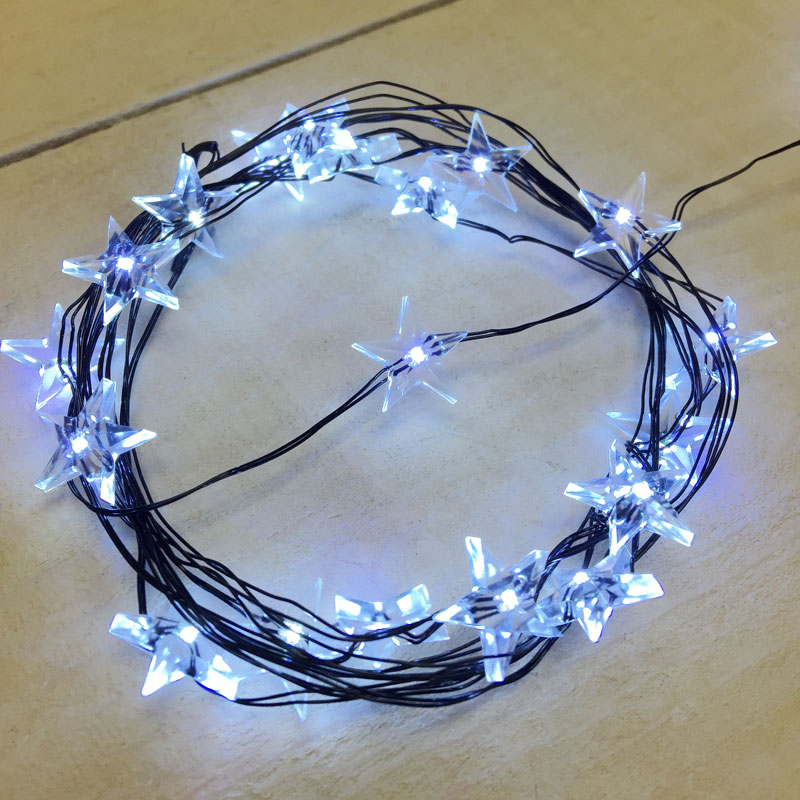 White Star LED Micro String Lights Battery Operated