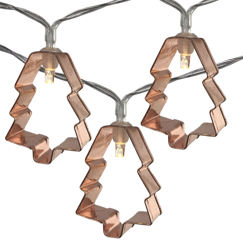 Christmas Tree Cookie Cutter String Lights Battery Operated