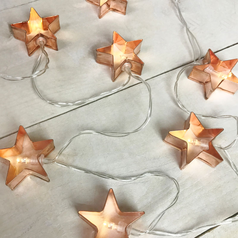 Star Cookie Cutter String Lights Battery Operated