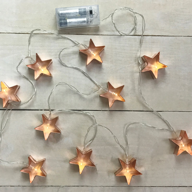 Star Cookie Cutter String Lights Battery Operated