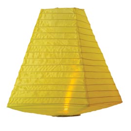 Yellow Battery Operated Nylon Trapezoid Shade Lantern - 11" - Nylon Shade Lanterns