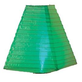 Green Battery Operated Nylon Trapezoid Shade Lantern - 11" - Nylon Shade Lanterns