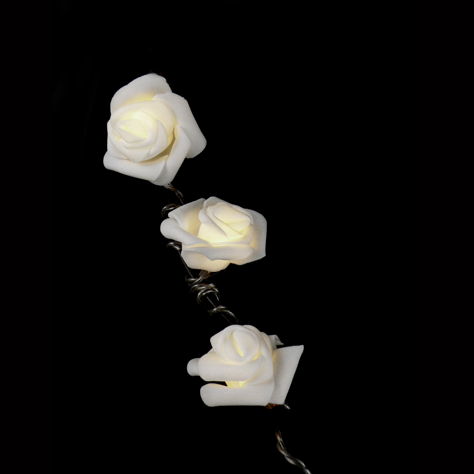 White Rose String Lights - Battery Operated