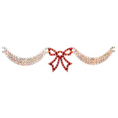 Christmas Swags & Bow Party Light - 160 Lights - Red / Silver