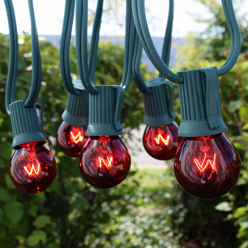50 Commercial Red Globe Light Strand