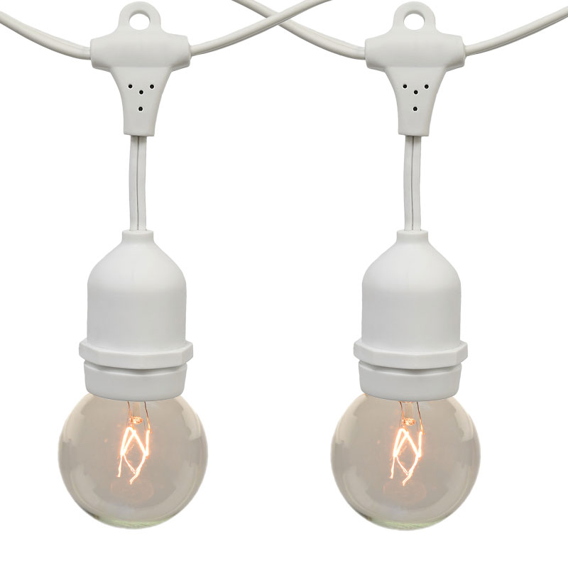 Globe Outdoor String Lights - 21 Foot White Suspended Strand