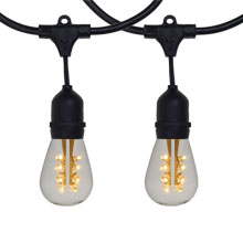 48' Warm White LED Commercial Light Strand Kit - Suspended - Black