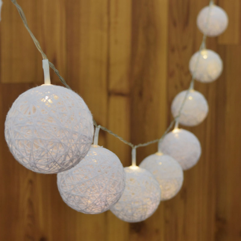 Dual Color Cotton Ball String Lights