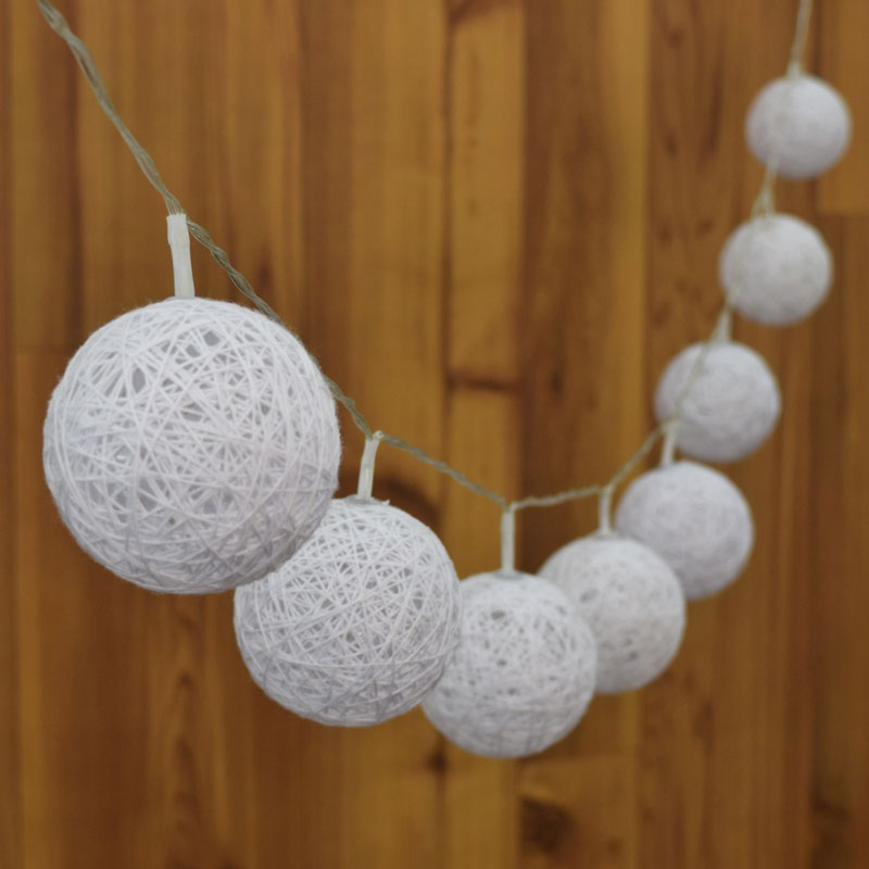 Dual Color Cotton Ball String Lights