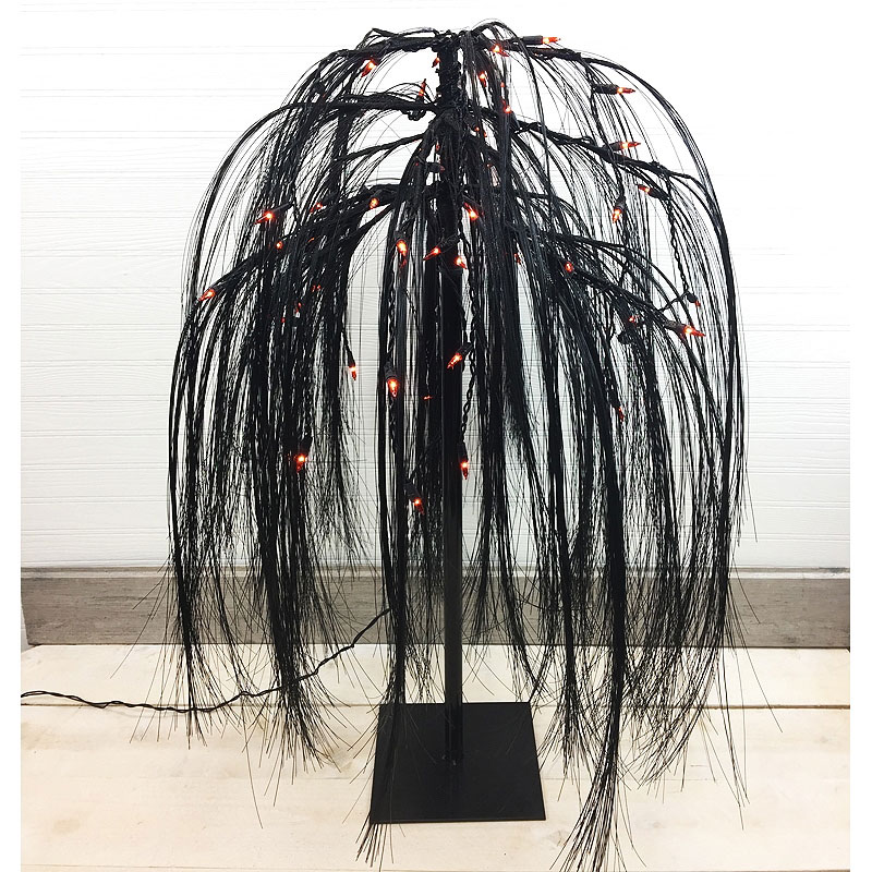 3 ft. PreLit Black Weeping Willow Tree
