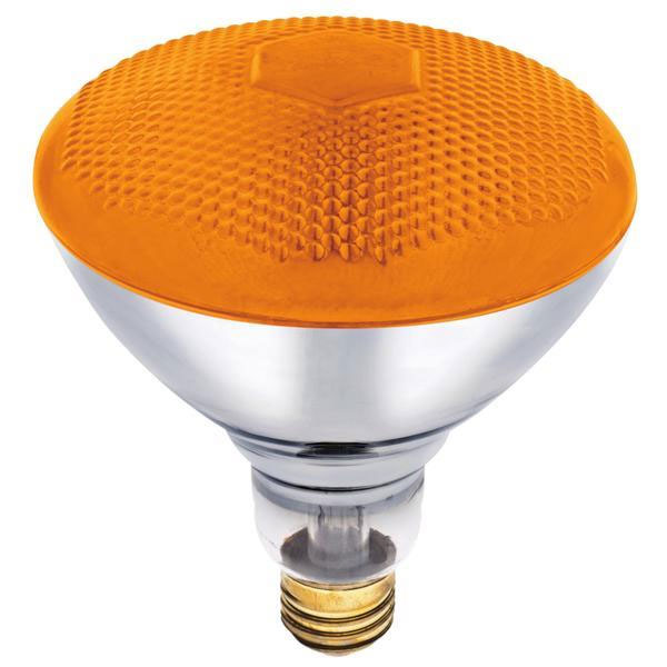 BR38 Amber Colored Floodlight Bulb 100 Watt