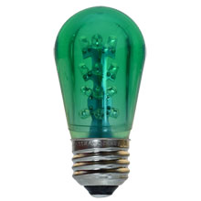 LED S14 Medium Base Light Bulb - Green/Plastic