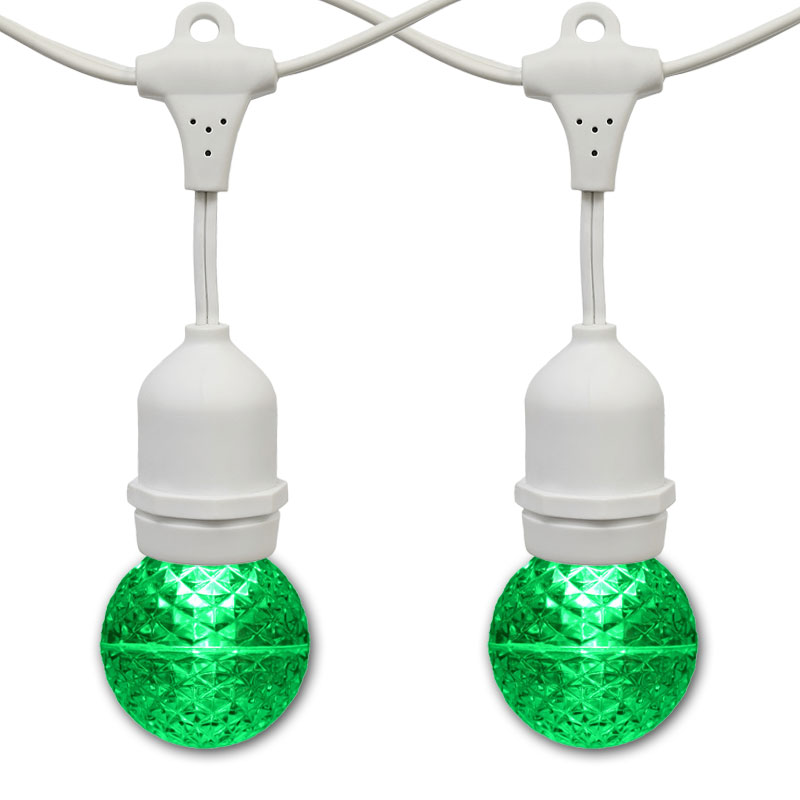 21 ft. Green G50 LED Globe Light Strand - Suspended White Wire