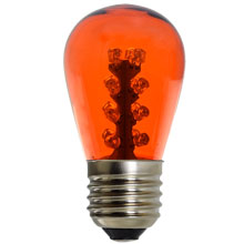 LED S14 Orange Glass Light Bulb - Medium Base