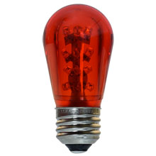 LED S14 Medium Base Light Bulb - Red/Plastic