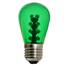 LED S14 Light Bulb - Medium Base - Green/Glass