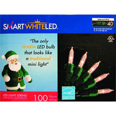 100 LED Smart White Glow Light Strand - Warm White - LED String Light Strands &amp; Sets