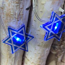 Star of David Hanukkah LED Fairy Lights - Battery Operated 