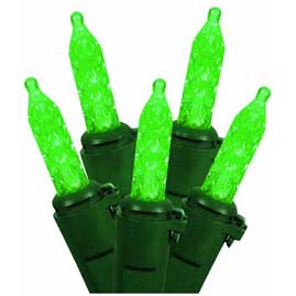 Indoor/Outdoor C3 Faceted Cone Green LED String Light Bulb Reel - 200 Bulbs - LED String Light Strands &amp; Sets